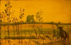 Lo tajbann英語：Horse_in_a_Landscapen 作： Laszlo Mednyanszky